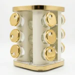 Especiero Giratorio Premium con 12 Frascos - Efecto Mármol