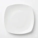 Plato Semicuadrado de Porcelana Blanca - Línea Minimal